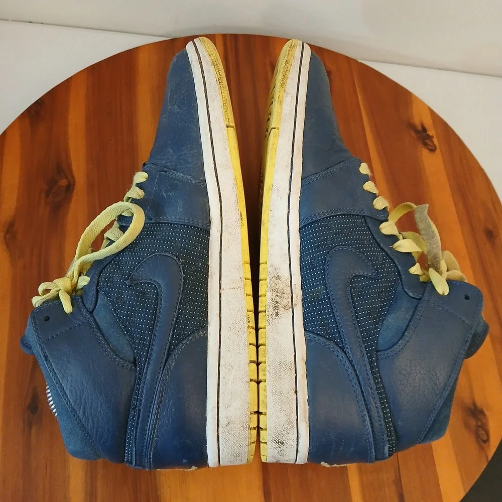 NIke Air Jordan 1 Retro '97 TXT Mens 8.5 Blue Yellow Sneakers Shoes 555071-445